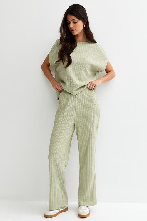 C&s vde pointelle trouser - green