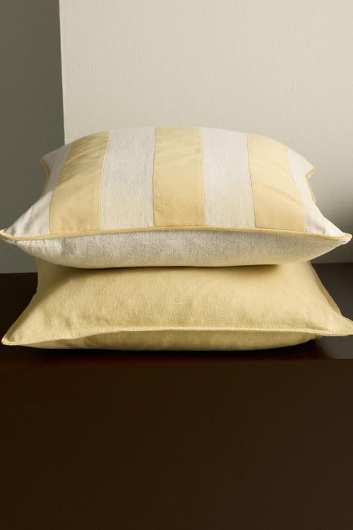 Linen-blend cushion cover - light yellow