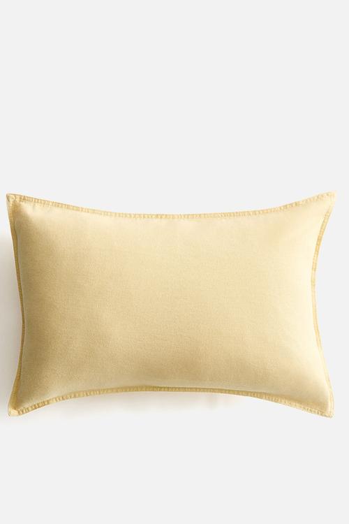 Linen-blend cushion cover - light yellow