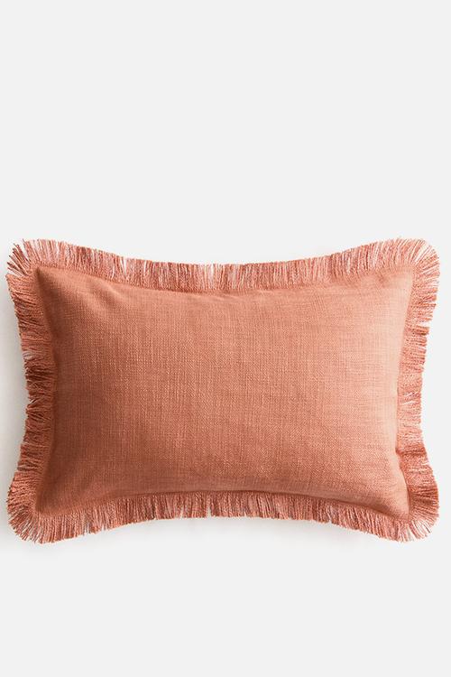 Slub weave cushion cover - dusty orange