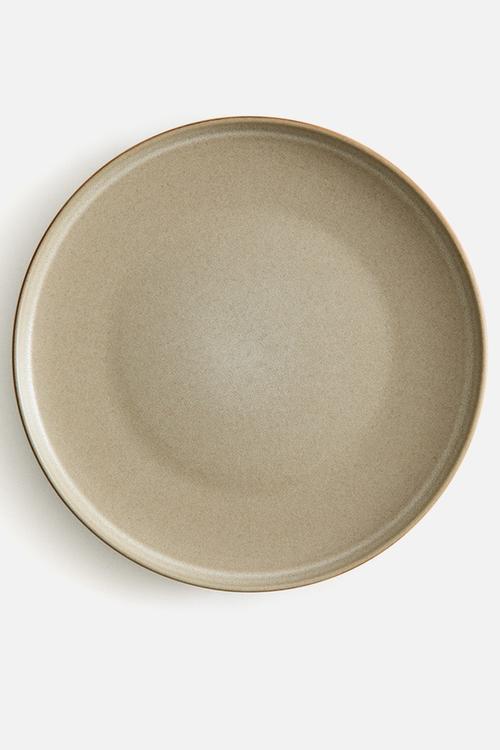 Reactive-glaze dinner plate - beige