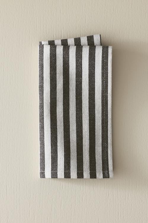 4-Pack cotton napkins - dark brown/striped