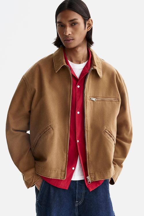 Collared jacket - dark beige