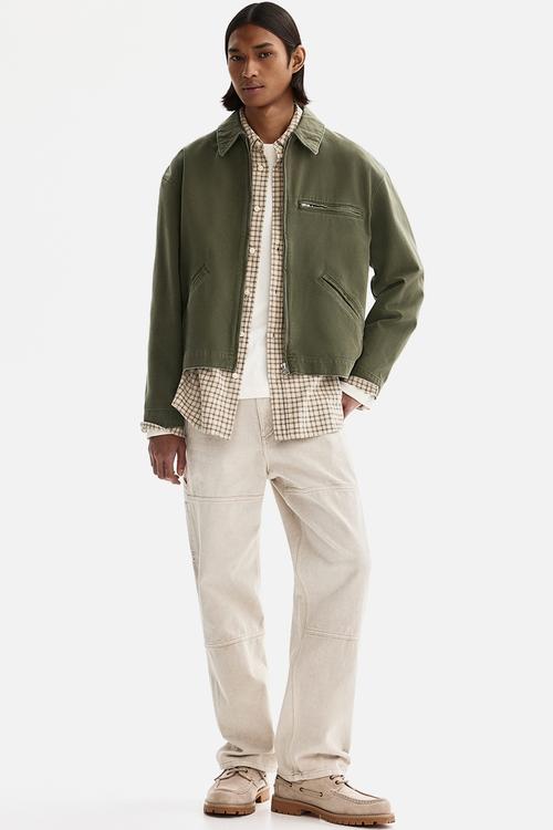 Collared jacket - khaki green