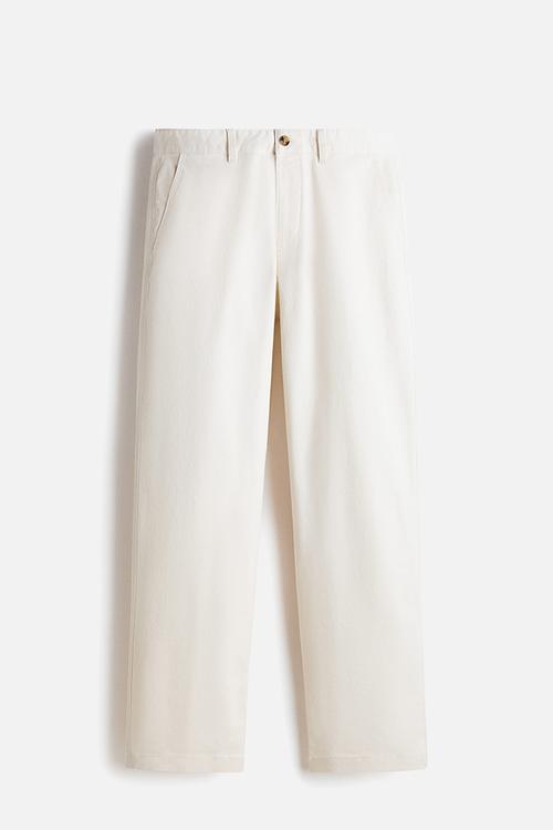 Relaxed fit cotton chinos - white