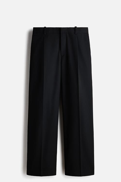 Loose fit tailored trousers - black