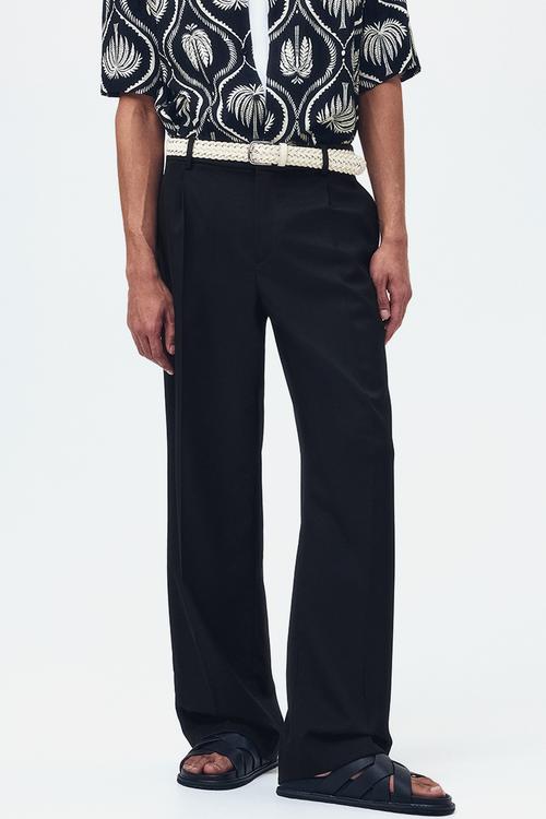 Loose fit tailored trousers - black
