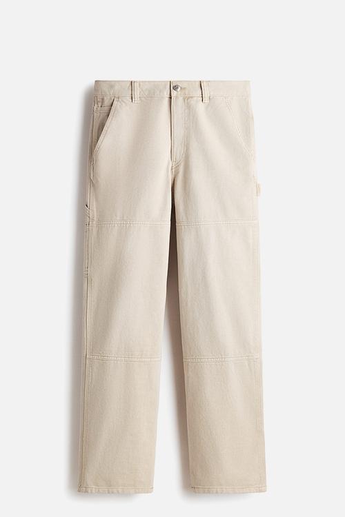 Regular fit carpenter trousers - light beige