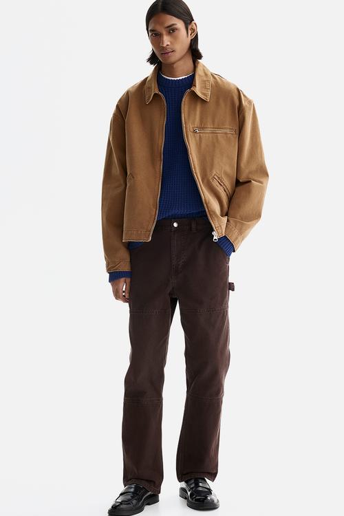Regular fit carpenter trousers - dark brown