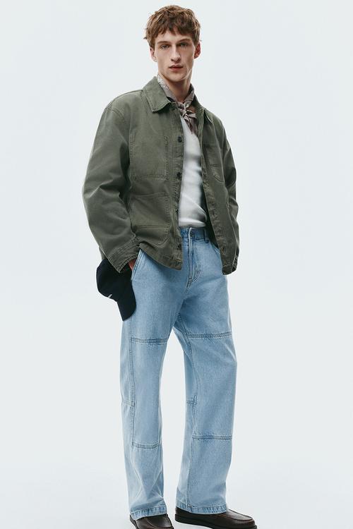 Loose fit worker jeans - denim blue