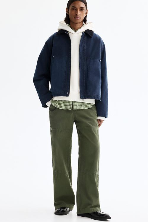 Relaxed fit trousers - khaki green