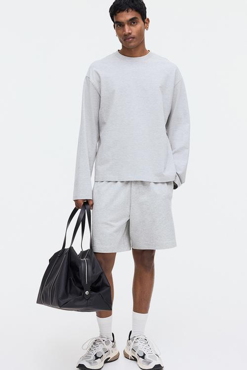 Regular fit sweatshorts - light grey marl