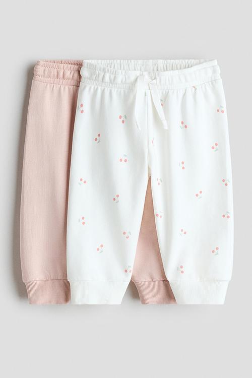 2-pack joggers - light pink/cherries