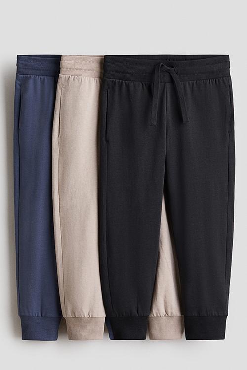 3-pack joggers - dark grey/beige