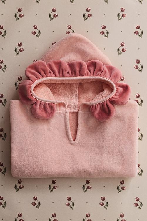 Towel cape - light pink/flower