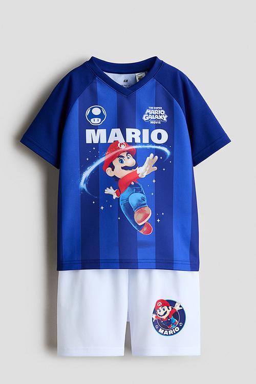 2-piece football set - blue/super mario