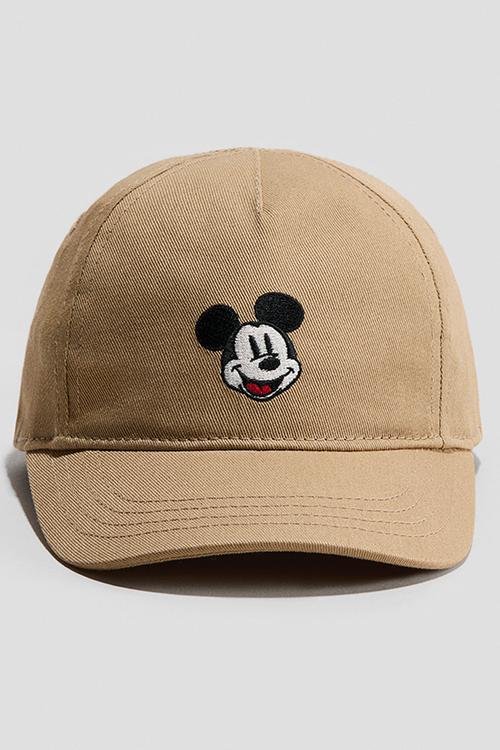 Cotton cap - beige/mickey mouse