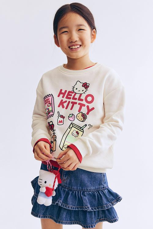 Printed sweatshirt - cream/hello kitty
