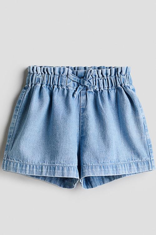 Paper bag shorts - light denim blue