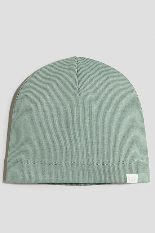 Cotton jersey beanie - dusty green