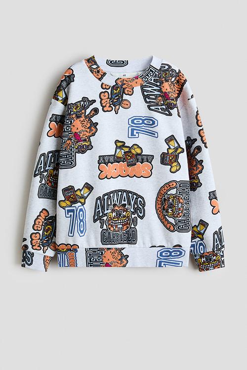 Printed sweatshirt - light grey marl/garfield