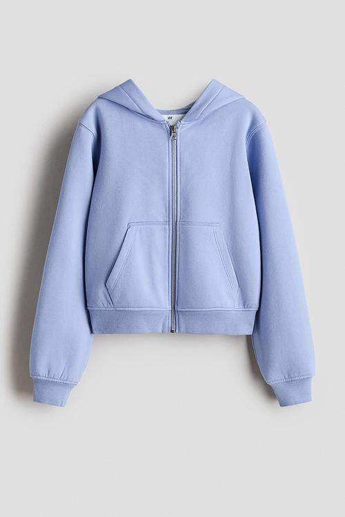 Zip-through hoodie - light blue