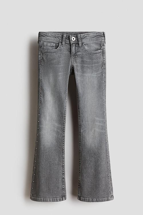Flared leg low jeans - denim grey
