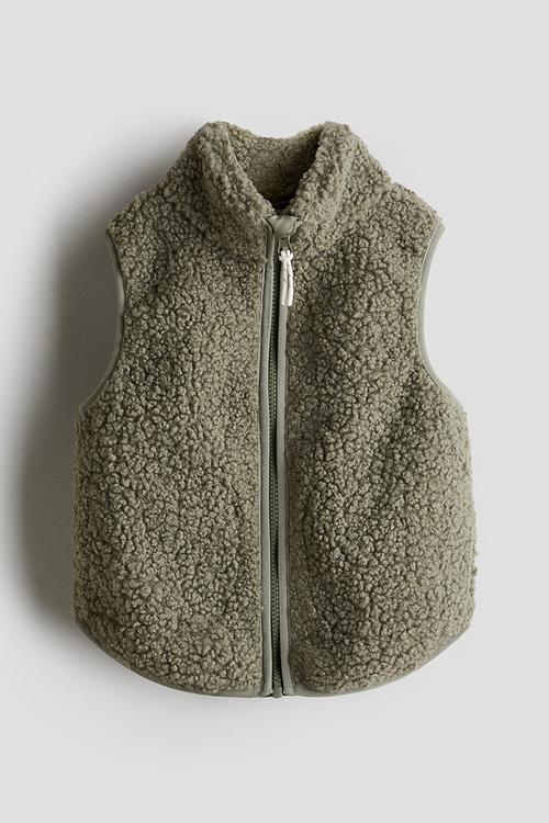 Thermolite? windproof teddy gilet - khaki green