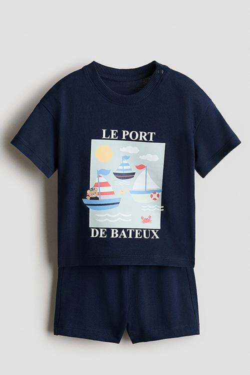2-piece cotton set - navy blue/le port