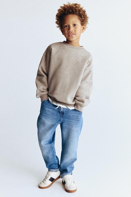 Cotton denim joggers - denim blue