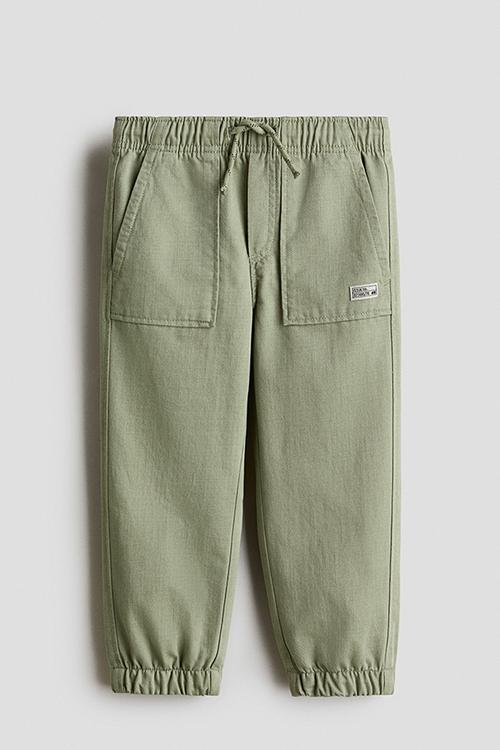 Cotton twill joggers - khaki green