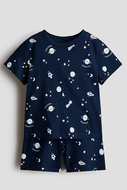 Printed pyjamas - navy blue/planets