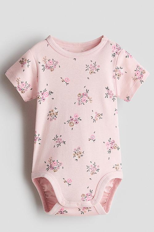 Printed bodysuit - light pink/floral