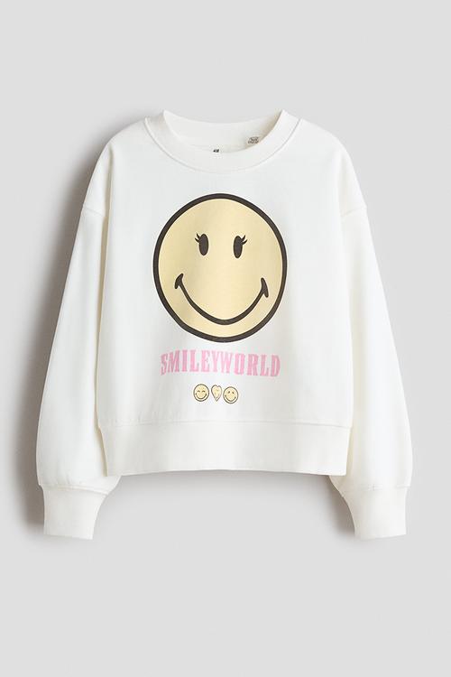 Oversized printed sweatshirt - white/smileyworld®