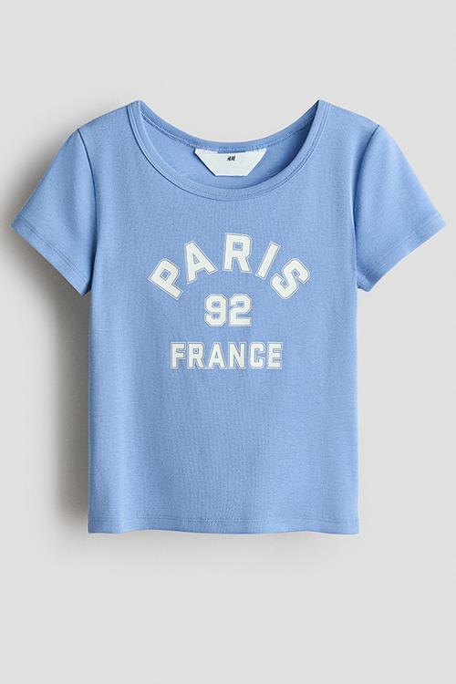 Printed t-shirt - blue/paris