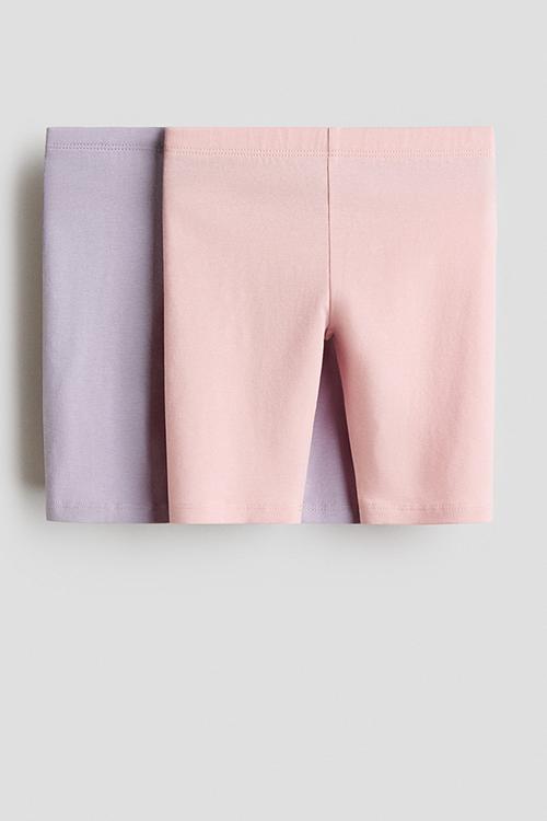 2-pack cotton cycling shorts - light pink/light purple