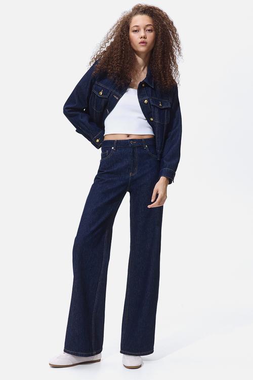 Wide high jeans - dark denim blue