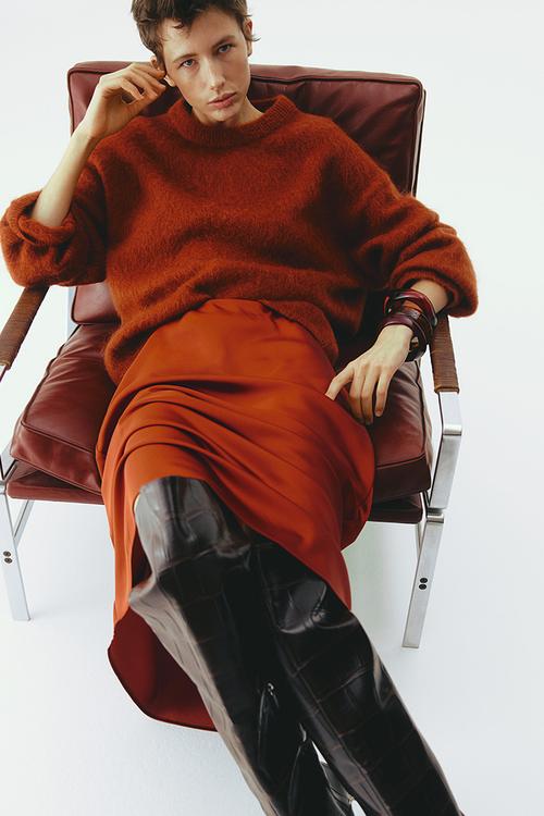 Midi skirt - burnt orange