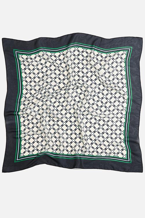 Patterned scarf - navy blue/patterned