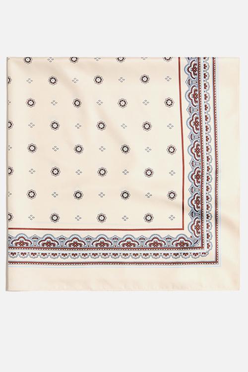 Patterned scarf - light beige/light blue