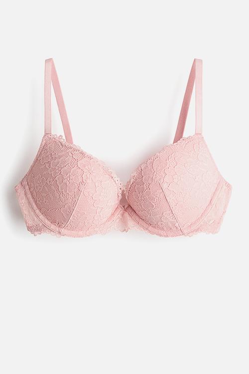 Lace super push-up bra - light pink