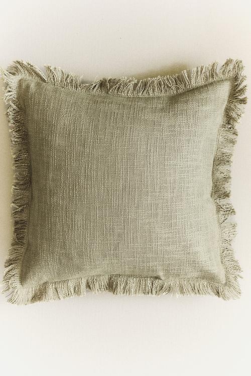 Slub weave cushion cover - sage green