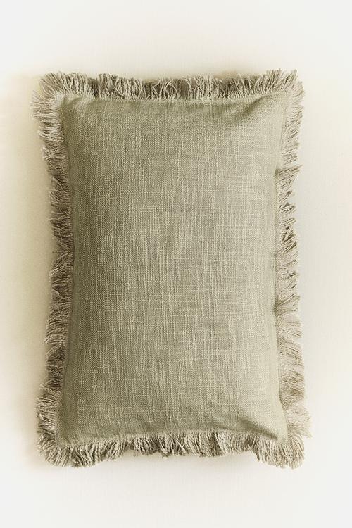Slub weave cushion cover - sage green