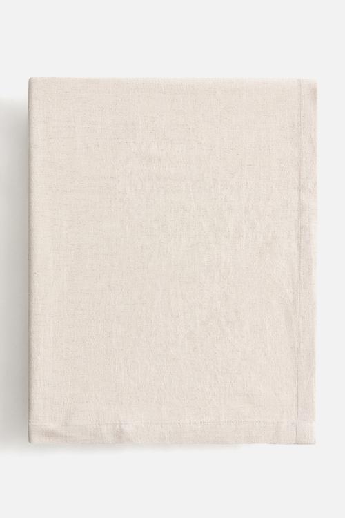 Linen-blend tablecloth - light beige