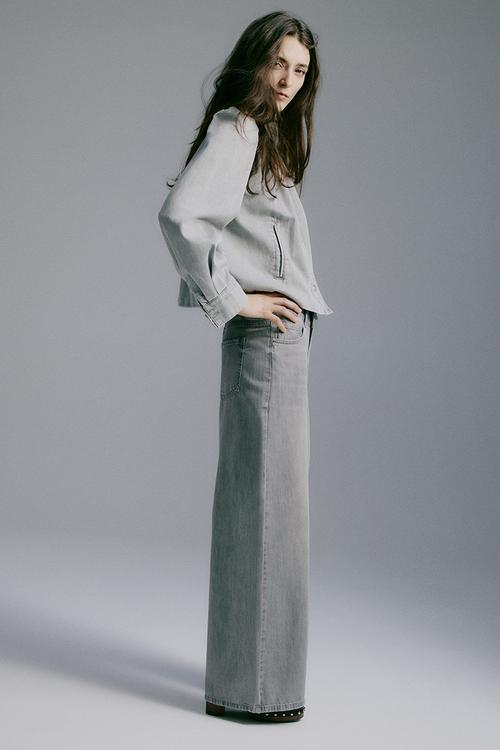 Wide regular waist jeans - grey