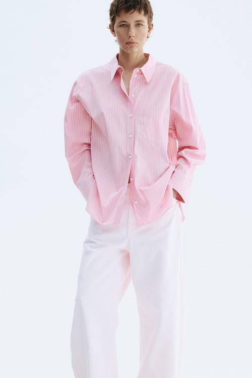 Oversized shirt - pink/striped