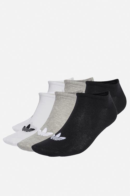 Liner Socks 6 Pairs - White/medium grey heather/black