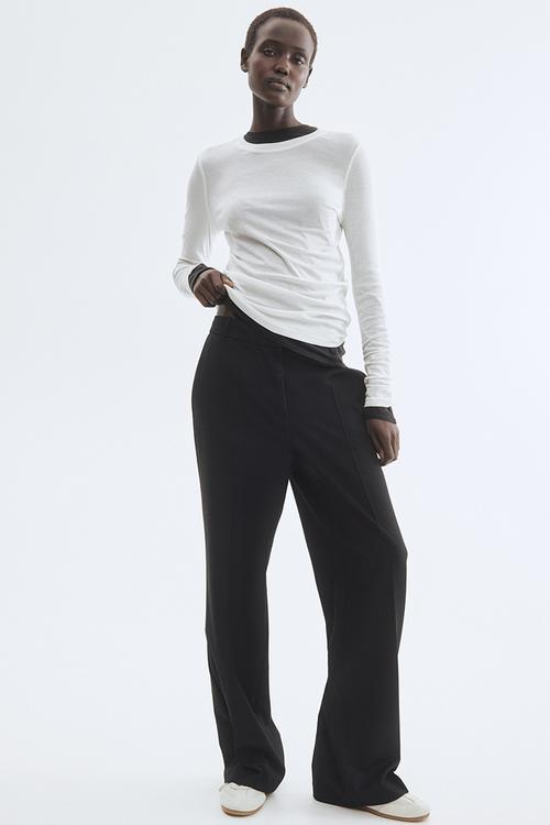 Tailored twill trousers - black