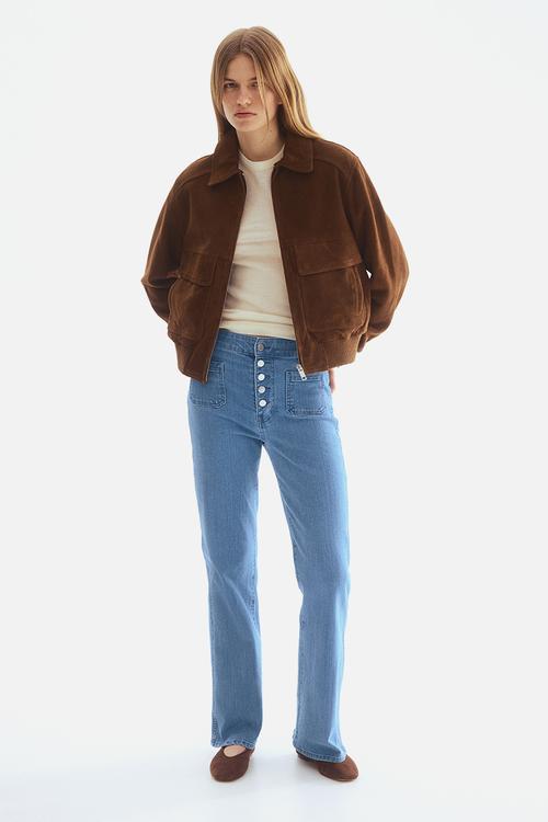 Flared leg high waist jeans - denim blue