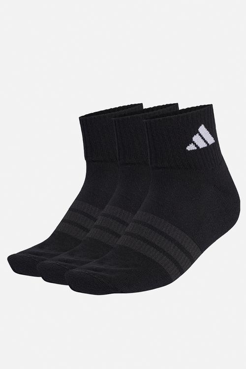 Cushioned Sportswear Ankle Socks 3-Pack - Black/black/white